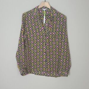 Larsen Gray Flowy Longsleeve Blouse NWT